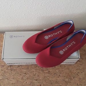 Rothy's Scooter Red Flats size 6.5 (6) EUC
